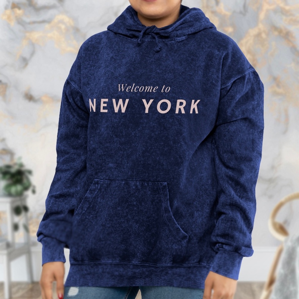 Taylor Swift NYU Welcome to New York Unisex Mineral Wash Hoodie
